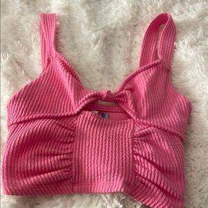 Urban Outfitters Pink Ribbed Tank Top